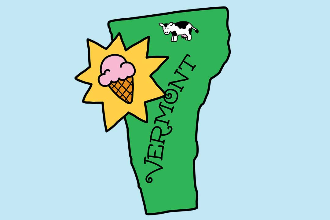 1981 On en veut plus ! L’État du Vermont avec une étoile.