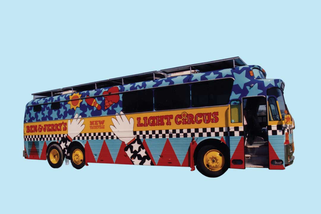 Un bus touristique Ben & Jerry’s